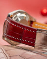 Bespoke Watch Strap in Blood Red Crocodile