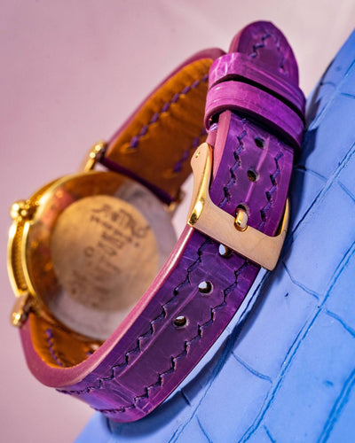 Bespoke Watch Strap in Lavender Purple Crocodile