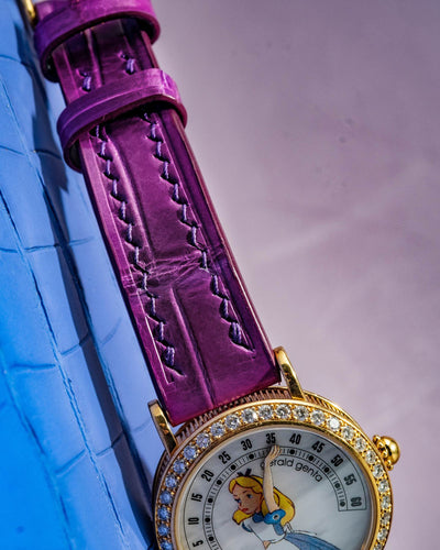 Bespoke Watch Strap in Lavender Purple Crocodile