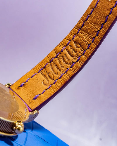 Bespoke Watch Strap in Lavender Purple Crocodile