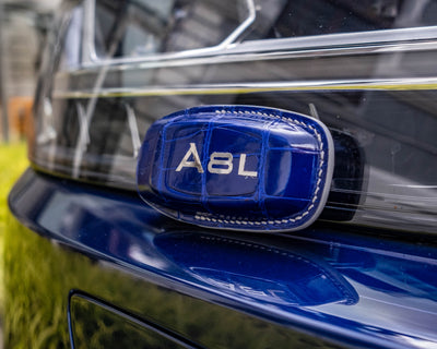 Bespoke Key Fob Cover in Electric Blue Crocodile