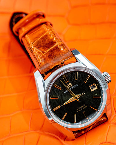 Bespoke Watch Strap in Orange Himalayan Crocodile