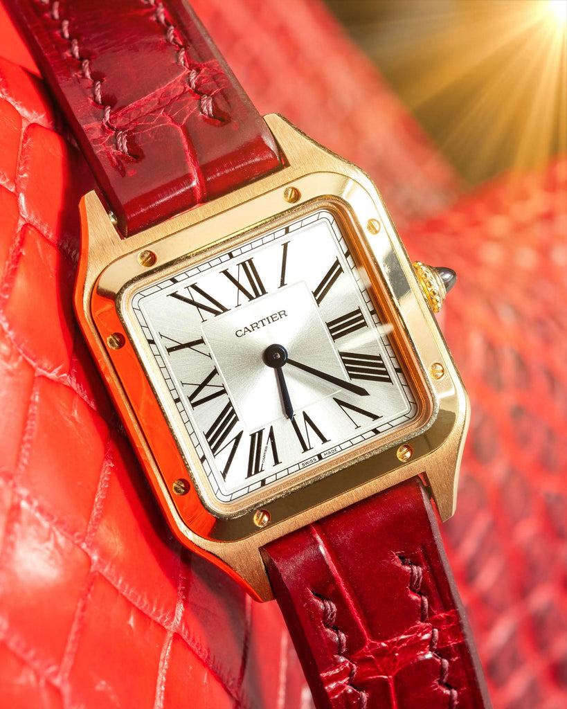 Cartier santos red strap hotsell