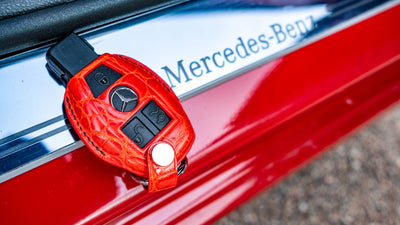 Bespoke Key Fob Cover in Ferrari Red Crocodile