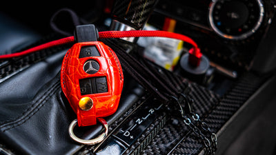 Bespoke Key Fob Cover in Ferrari Red Crocodile