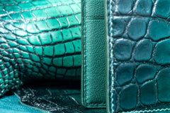 Bespoke Money Clip in Ombre Green Crocodile Leather – Solitaire Official