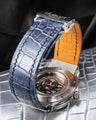 Bespoke Watch Strap in Metallic Black Crocodile