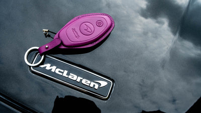 Bespoke Key Fob Cover in Purple Nappa