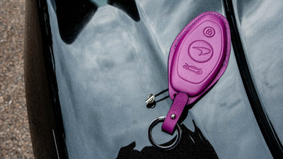 Bespoke Key Fob Cover in Purple Nappa