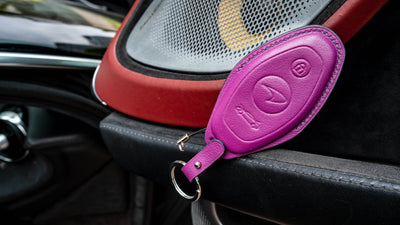 Bespoke Key Fob Cover in Purple Nappa