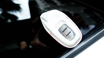 Bespoke Key Fob Cover in White Crocodile