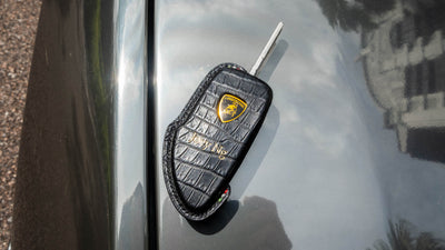 Bespoke Key Fob Cover in Black Crocodile