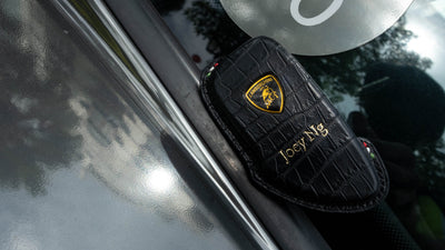 Bespoke Key Fob Cover in Black Crocodile