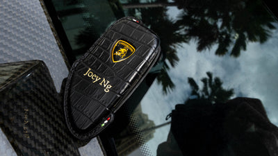 Bespoke Key Fob Cover in Black Crocodile