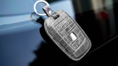 Bespoke Key Fob Cover in Grey Crocodile