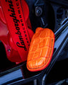 Bespoke Key Fob Cover in Matte Orange Crocodile