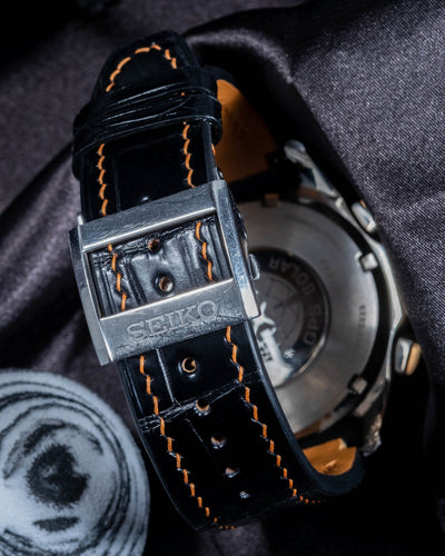 Bespoke Watch Strap in Black Crocodile