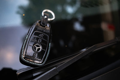 Bespoke Key Fob Cover in Jet Black Crocodile