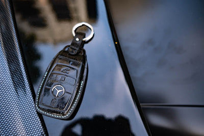 Bespoke Key Fob Cover in Jet Black Crocodile