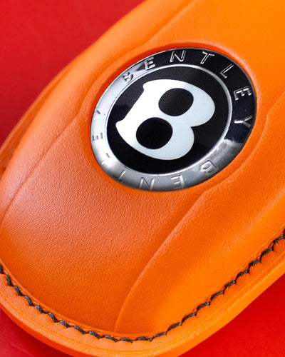 Bespoke Key Fob Cover in Orange Nappa