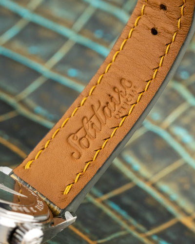 Bespoke Watch Strap in Gold Turquoise Crocodile