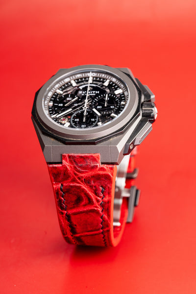 Bespoke Watch Strap in Red Hiamalayan Crocodile