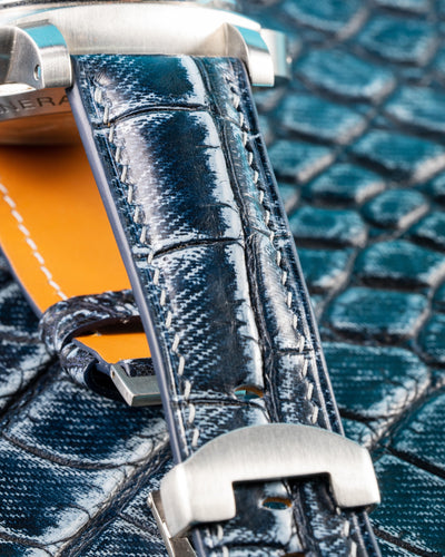 Bespoke Watch Strap in Denim Crocodile