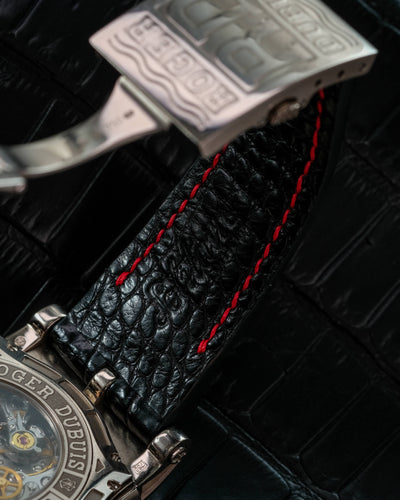 Bespoke Watch Strap in Black Crocodile