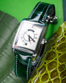 Bespoke Watch Strap in Hunter Green Crocodile