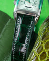 Bespoke Watch Strap in Hunter Green Crocodile