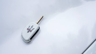 Bespoke Key Fob Cover in White Crocodile