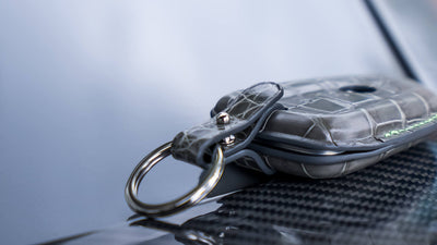 Bespoke Key Fob Cover in Grey Crocodile