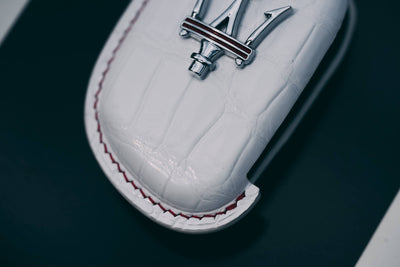 Bespoke Key Fob Cover in White Crocodile