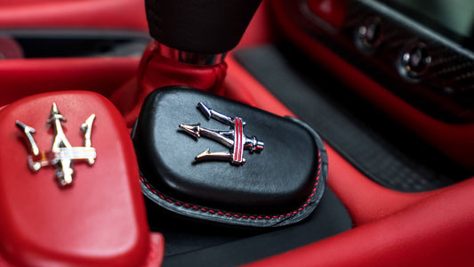 Bespoke Key Fob Covers in Black & Red Nappa