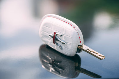 Bespoke Key Fob Cover in White Crocodile