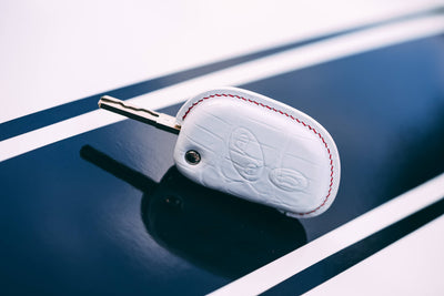 Bespoke Key Fob Cover in White Crocodile