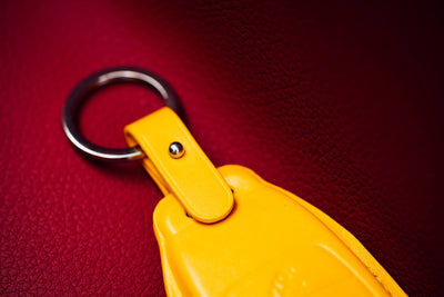 Bespoke Key Fob Cover in Yellow Nappa