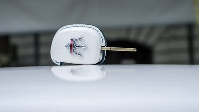 Bespoke Key Fob Cover in White Crocodile