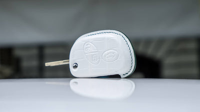 Bespoke Key Fob Cover in White Crocodile