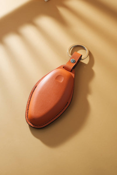 Bespoke Key Fob Cover in Orange Nappa