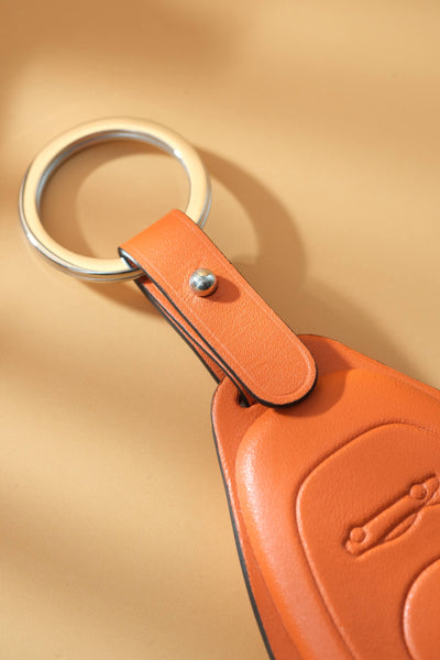 Bespoke Key Fob Cover in Orange Nappa