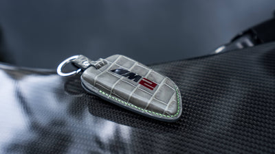 Bespoke Key Fob Cover in Grey Crocodile