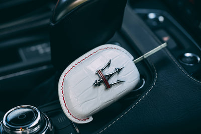 Bespoke Key Fob Cover in White Crocodile