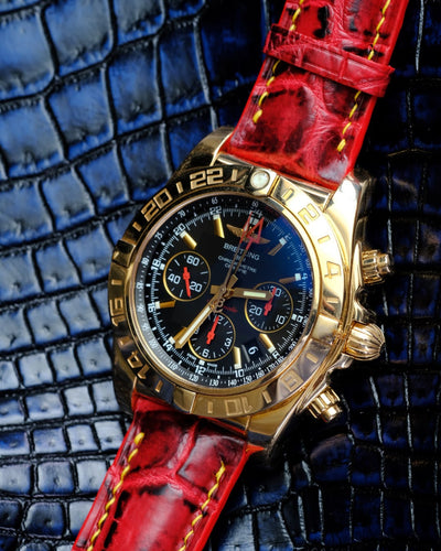 Bespoke Watch Strap in Red Himalayan Crocodile