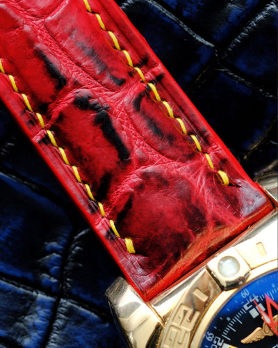 Bespoke Watch Strap in Red Himalayan Crocodile