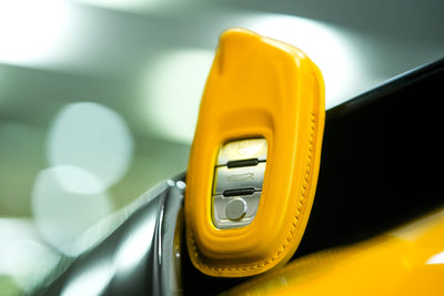 Bespoke Key Fob Covers in Yellow Nappa & Yellow Crocodile