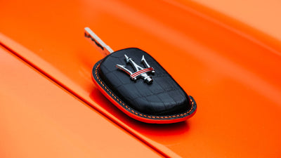 Bespoke Key Fob Cover in Black Crocodile