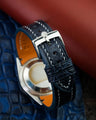 Bespoke Watch Strap in Navy Blue Crocodile