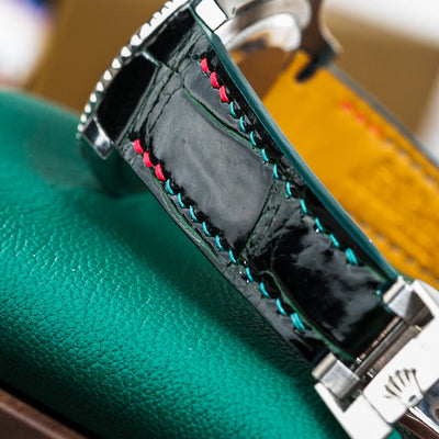 Bespoke Watch Strap in Hunter Green Crocodile