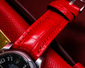 Bespoke Watch Strap in Ferrari Red Crocodile